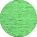 Round Solid Emerald Green Modern Rug, abs87emgrn