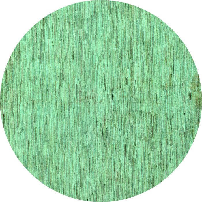 Round Solid Turquoise Modern Rug, abs87turq
