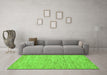 Machine Washable Solid Green Modern Area Rugs in a Living Room,, wshabs87grn