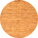 Round Machine Washable Solid Orange Modern Area Rugs, wshabs87org