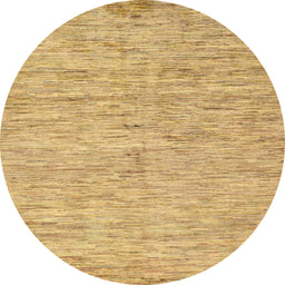 Round Abstract Orange Solid Rug, abs87