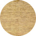 Round Abstract Orange Solid Rug, abs87