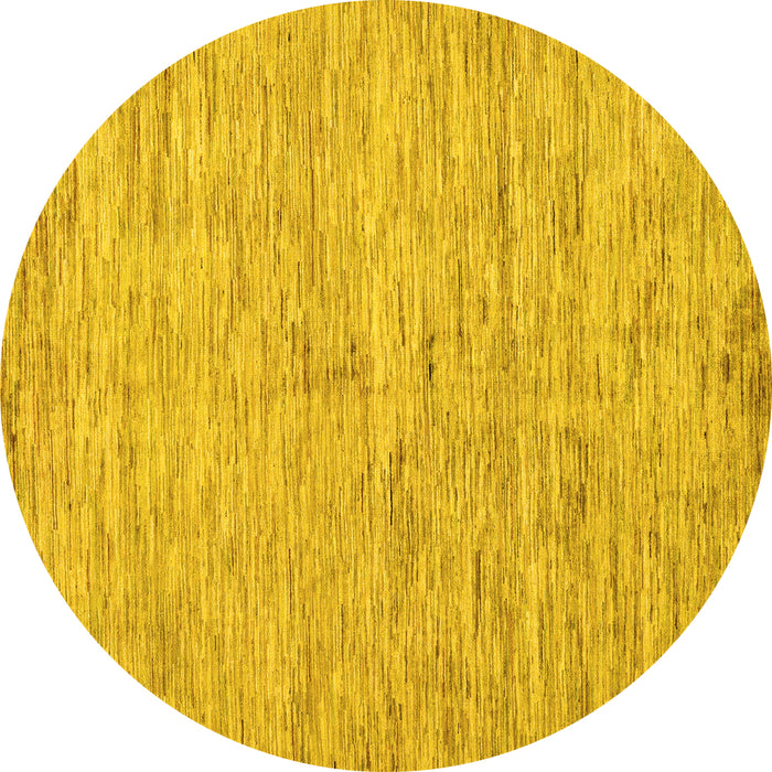Round Solid Yellow Modern Rug, abs87yw