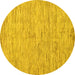 Round Solid Yellow Modern Rug, abs87yw