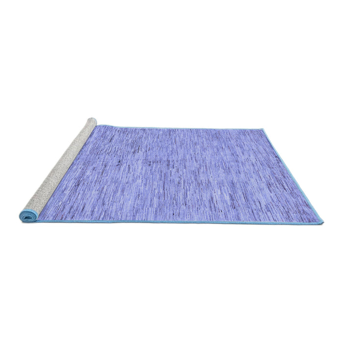 Sideview of Machine Washable Solid Blue Modern Rug, wshabs87blu