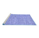 Sideview of Machine Washable Solid Blue Modern Rug, wshabs87blu