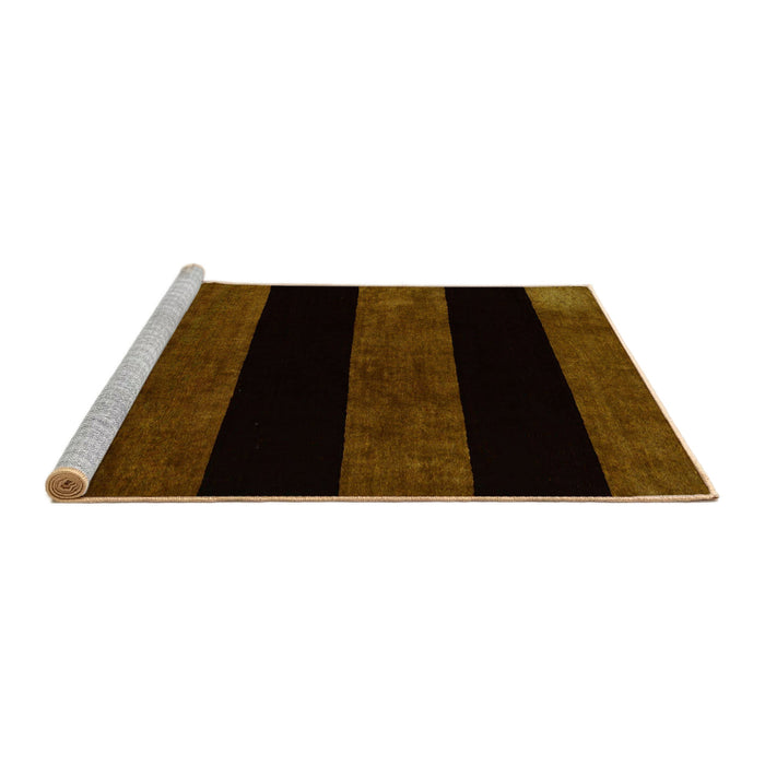 Sideview of Machine Washable Abstract Saddle Brown Rug, wshabs88