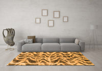 Machine Washable Abstract Orange Modern Rug, wshabs880org