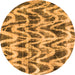 Round Abstract Orange Modern Rug, abs880org