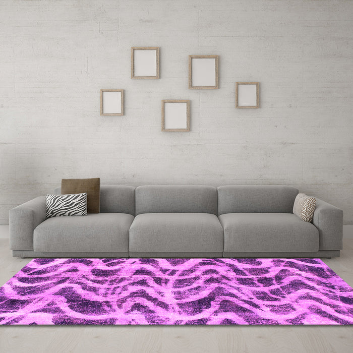 Machine Washable Abstract Pink Modern Rug in a Living Room, wshabs880pnk