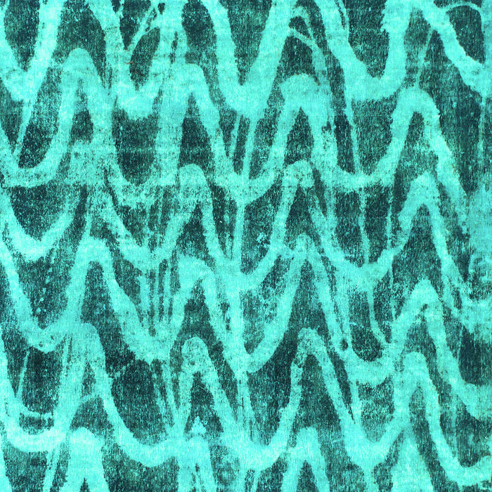 Square Machine Washable Abstract Turquoise Modern Area Rugs, wshabs880turq