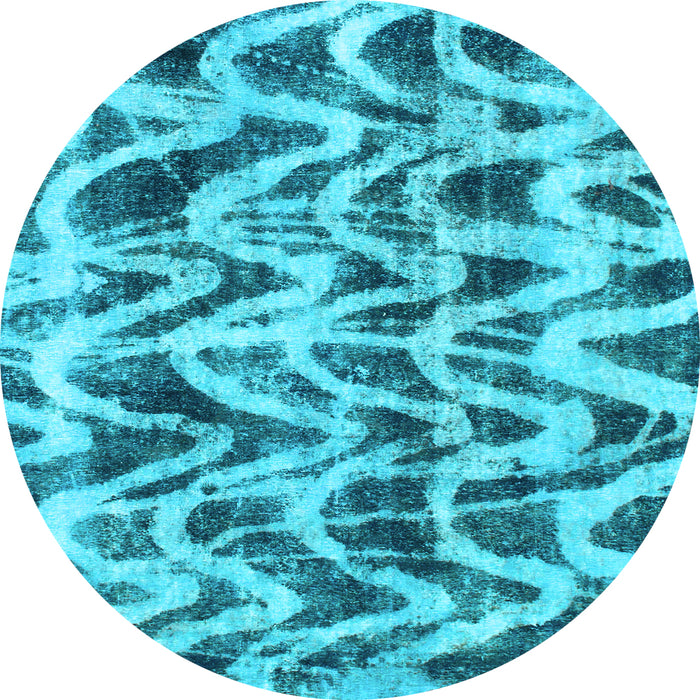 Round Machine Washable Abstract Light Blue Modern Rug, wshabs880lblu