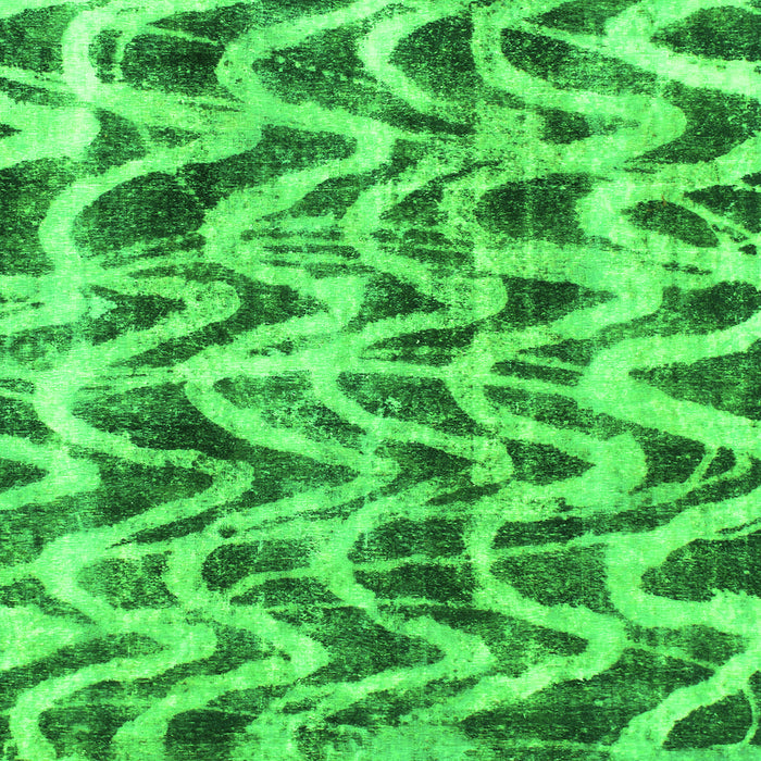 Square Machine Washable Abstract Green Modern Area Rugs, wshabs880grn