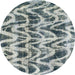 Round Abstract Cloud Gray Modern Rug, abs880