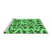 Sideview of Machine Washable Abstract Emerald Green Modern Area Rugs, wshabs880emgrn