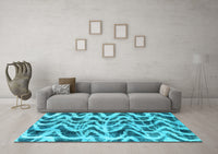 Machine Washable Abstract Light Blue Modern Rug, wshabs880lblu