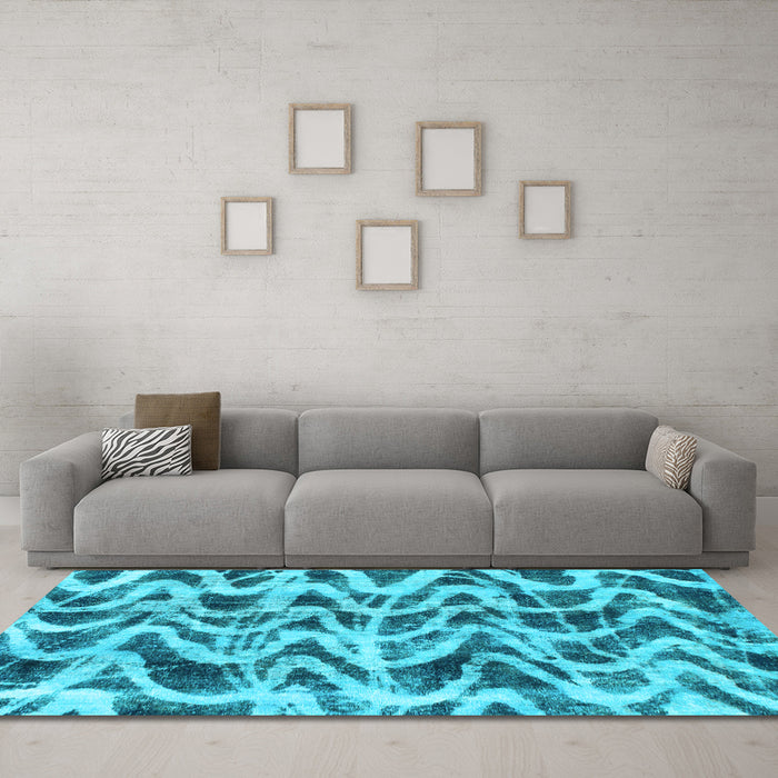 Machine Washable Abstract Light Blue Modern Rug in a Living Room, wshabs880lblu