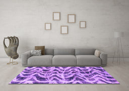 Machine Washable Abstract Purple Modern Area Rugs in a Living Room, wshabs880pur