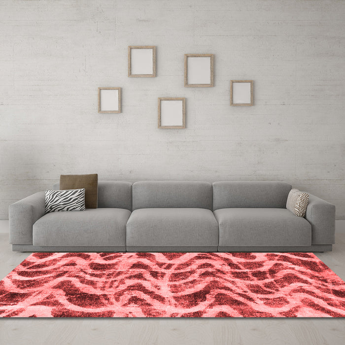Modern Red Washable Rugs