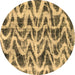 Round Abstract Brown Modern Rug, abs880brn