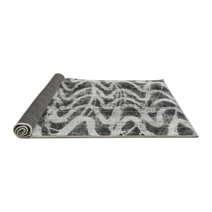 Sideview of Abstract Gray Modern Rug, abs880gry