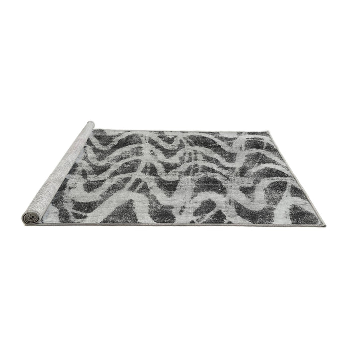 Sideview of Machine Washable Abstract Gray Modern Rug, wshabs880gry
