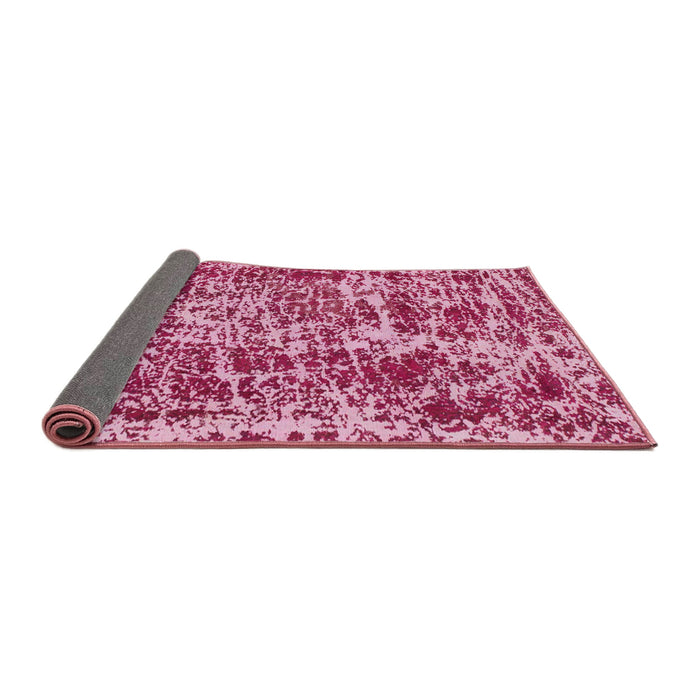 Sideview of Abstract Hot Pink Modern Rug, abs881