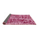 Sideview of Abstract Hot Pink Modern Rug, abs881