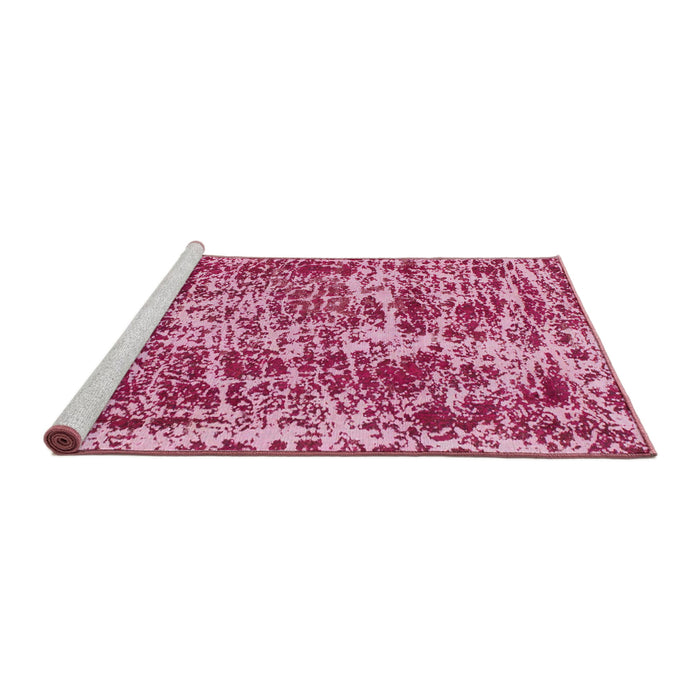 Sideview of Machine Washable Abstract Hot Pink Rug, wshabs881