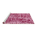 Sideview of Machine Washable Abstract Hot Pink Rug, wshabs881