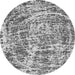 Round Abstract Gray Modern Rug, abs881gry