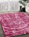 Machine Washable Abstract Hot Pink Rug in a Family Room, wshabs881