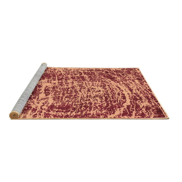 Sideview of Machine Washable Abstract Brown Modern Rug, wshabs881brn