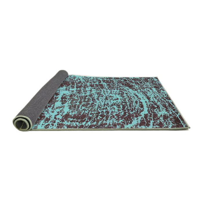 Sideview of Abstract Turquoise Modern Rug, abs881turq