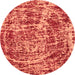 Round Abstract Orange Modern Rug, abs881org