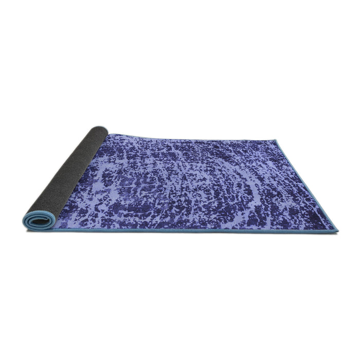 Sideview of Abstract Blue Modern Rug, abs881blu