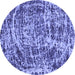 Round Abstract Blue Modern Rug, abs881blu