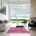 Square Machine Washable Abstract Hot Pink Rug in a Living Room, wshabs881