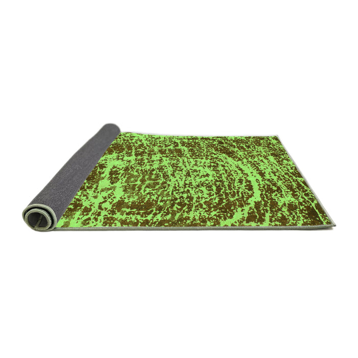 Sideview of Abstract Green Modern Rug, abs881grn