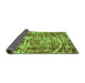 Sideview of Abstract Green Modern Rug, abs881grn