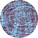 Round Machine Washable Abstract Light Blue Modern Rug, wshabs881lblu