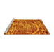 Sideview of Machine Washable Abstract Yellow Modern Rug, wshabs881yw