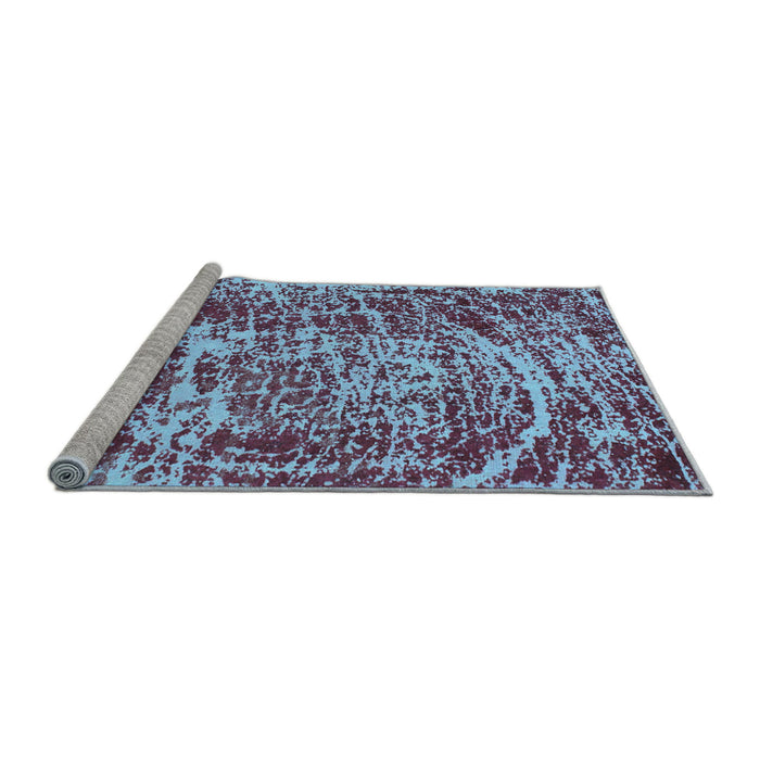 Sideview of Machine Washable Abstract Light Blue Modern Rug, wshabs881lblu
