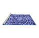 Sideview of Machine Washable Abstract Blue Modern Rug, wshabs881blu