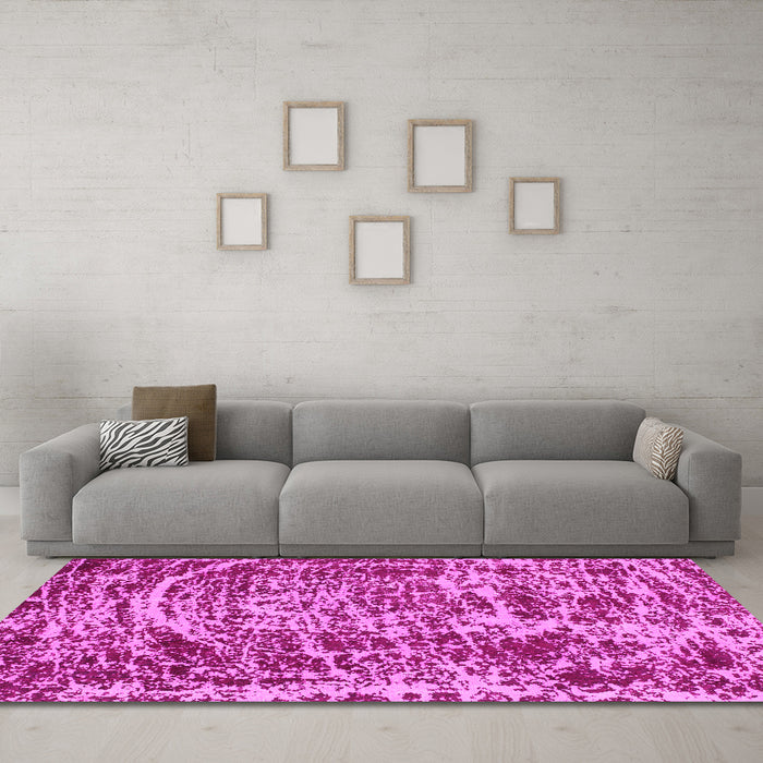 Machine Washable Abstract Pink Modern Rug in a Living Room, wshabs881pnk