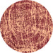 Round Abstract Brown Modern Rug, abs881brn