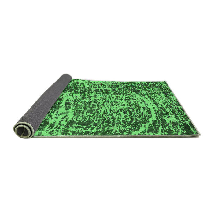Sideview of Abstract Emerald Green Modern Rug, abs881emgrn