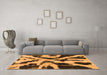 Machine Washable Abstract Orange Modern Area Rugs in a Living Room, wshabs882org