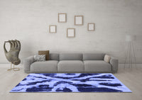 Machine Washable Abstract Blue Modern Rug, wshabs882blu