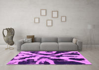 Machine Washable Abstract Pink Modern Rug, wshabs882pnk